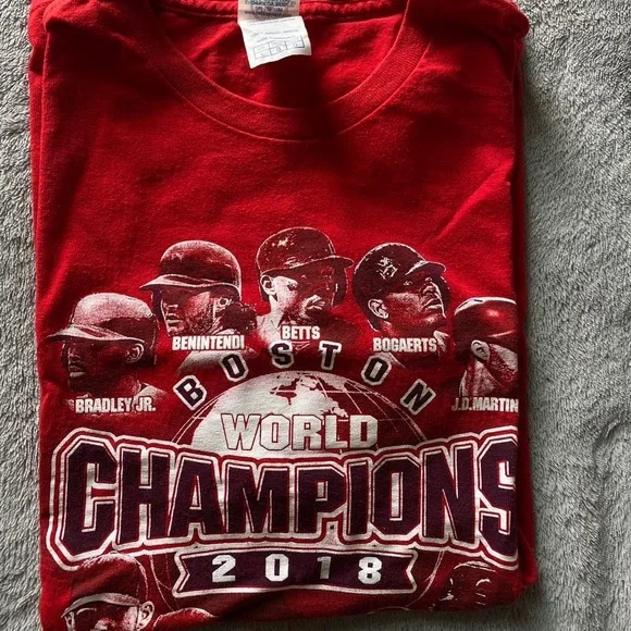 Red MLB Boston Red Sox 2018 World Champion Graphic Tee by “Delta”